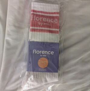 Florence by Mills Pink and White Crew Socks